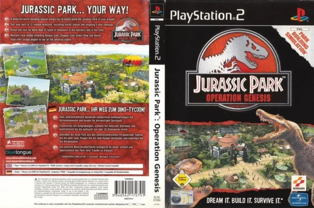 Jurassic Park - Operation Genesis PS2 cover